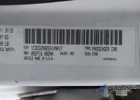 2014 Dodge Avenger Se из США, поврежденный, VIN 1C3CDZAB2EN149417